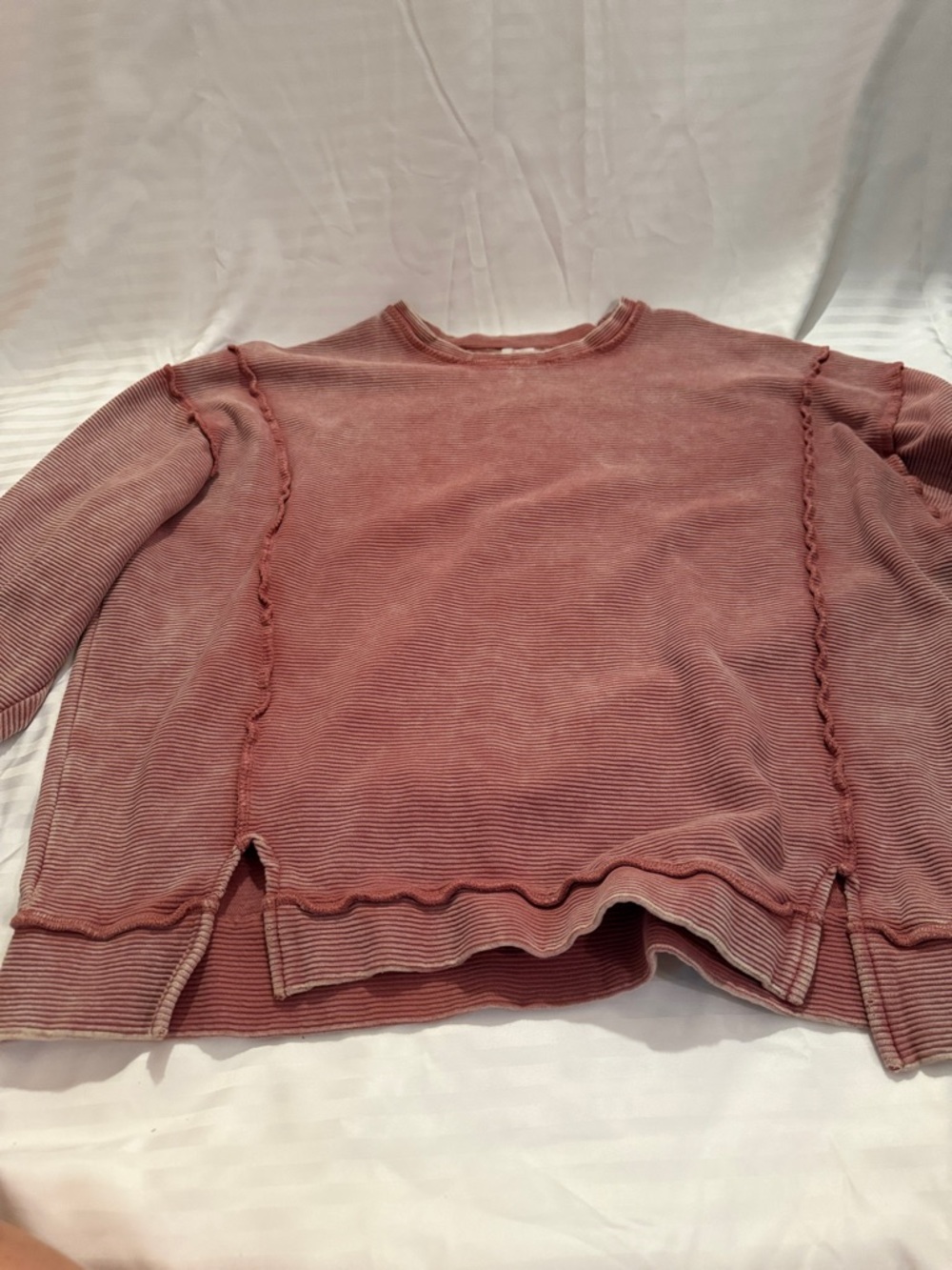 Zenana Outfitters Dusty Rose Ribbed Top